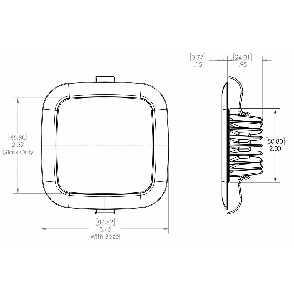 Lumitec Square Mirage Down Light - Spectrum RGBW Dimming - Polished Bezel [116117] - First Stop Marine