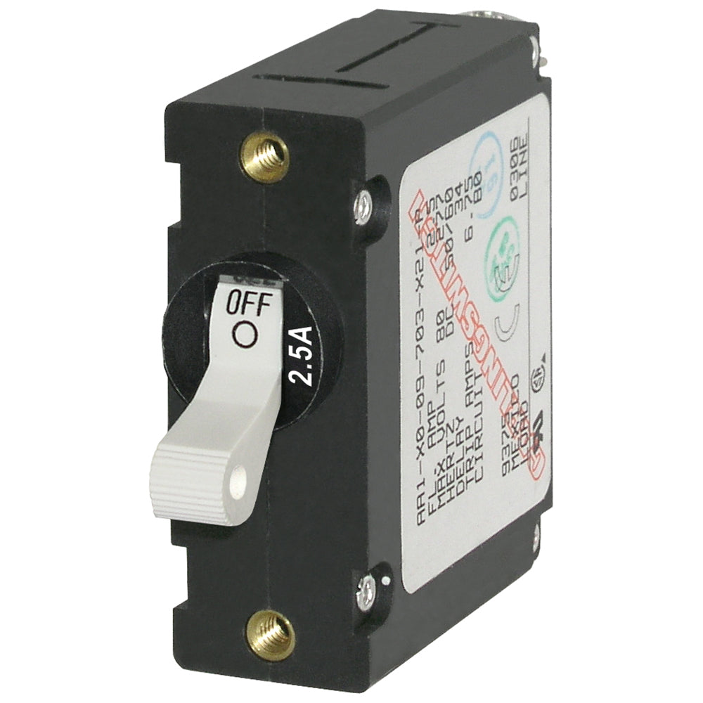 Blue Sea 7197 A-Series White Toggle Circuit Breaker - Single Pole 2.5A [7197] - First Stop Marine