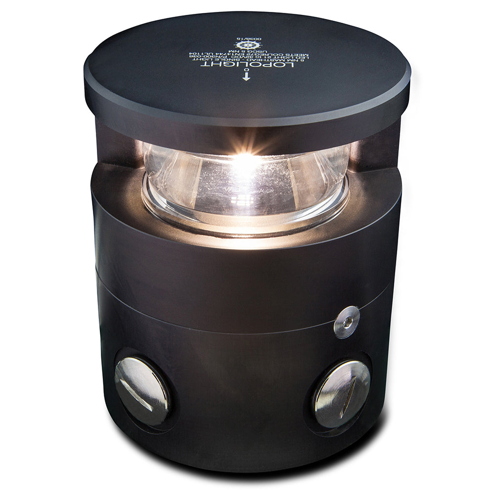 Lopolight Series 300-036 - Masthead Light - 5NM - Horizontal Mount - White - Black Housing [300-036-B] - First Stop Marine