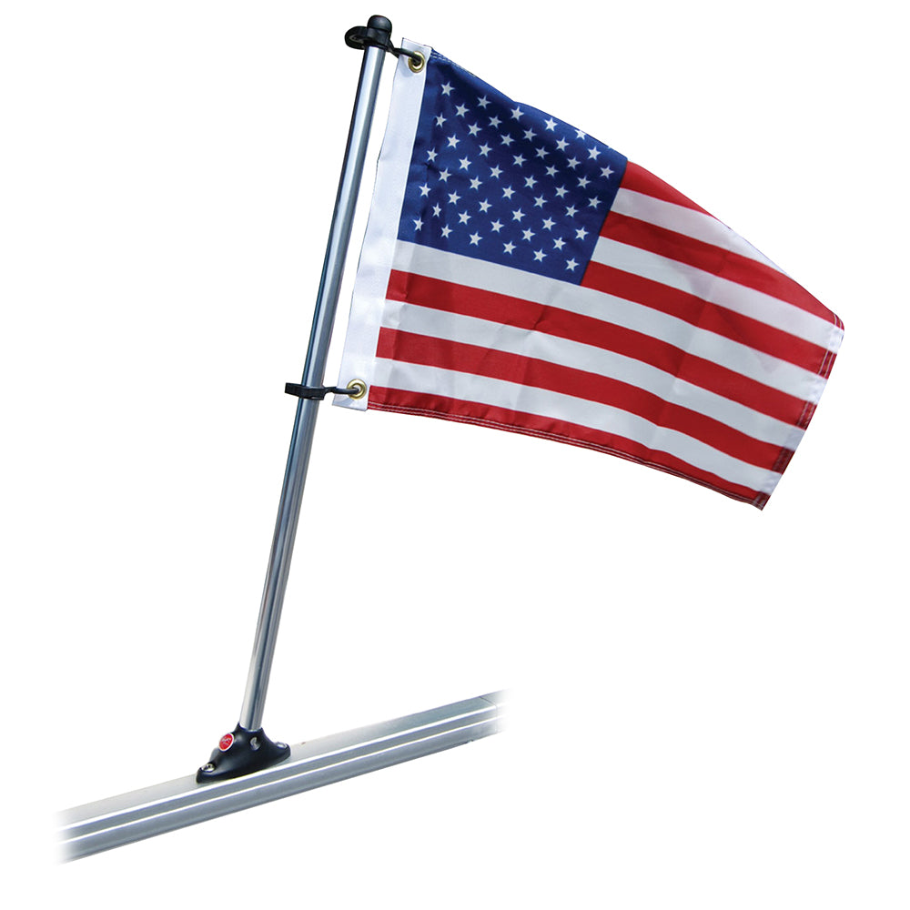 Taylor Made Pontoon 24" Flag Pole Mount & 12" x 18" US Flag [921] - First Stop Marine