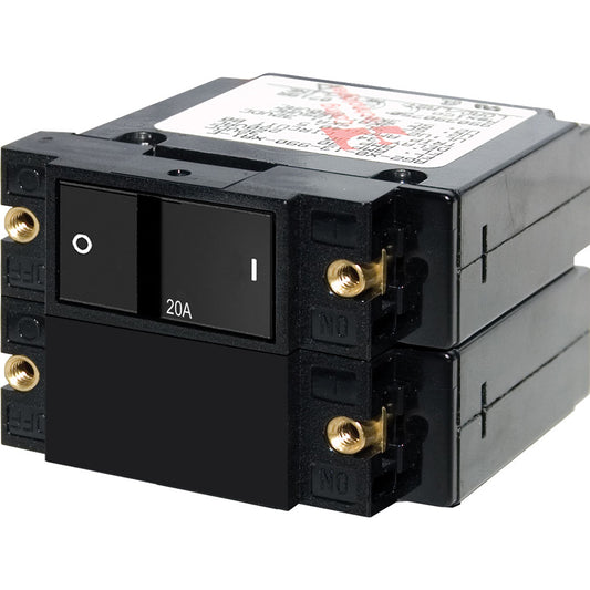Blue Sea 7413 A-Series Flat Rocker Circuit Breaker - Double Pole - 20A [7413] - First Stop Marine