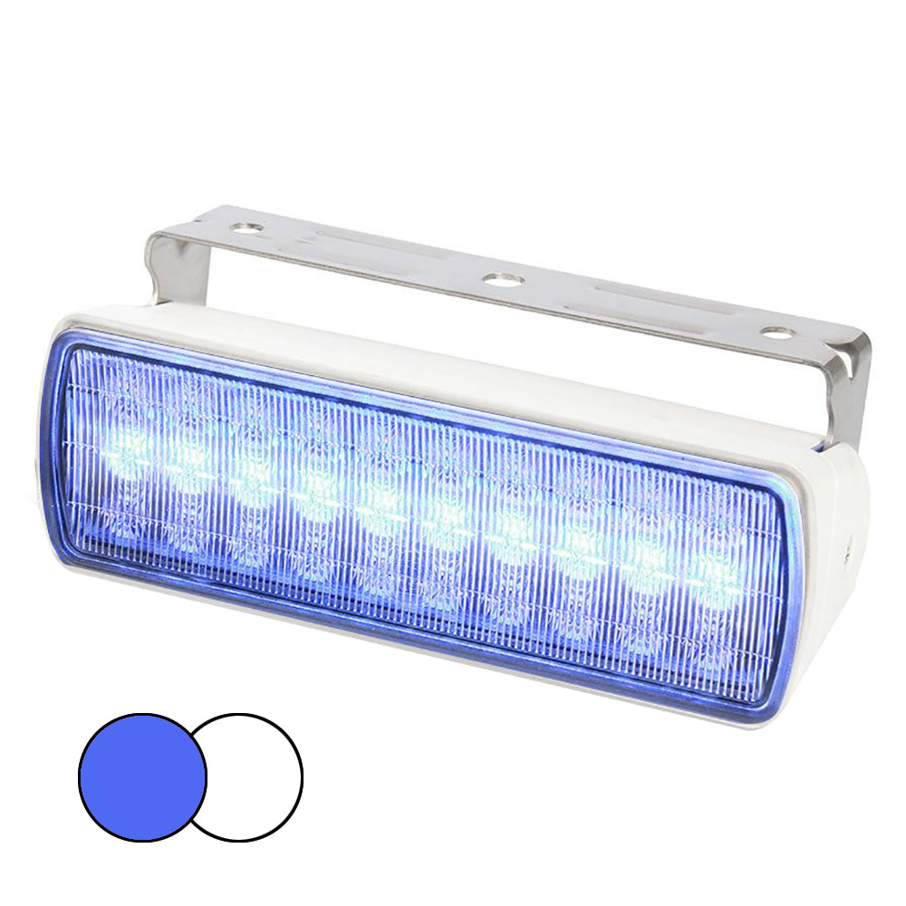 Hella Marine Sea Hawk XL Dual Color LED FloodLights - Blue/White LED - White Housing [980950071] - First Stop Marine