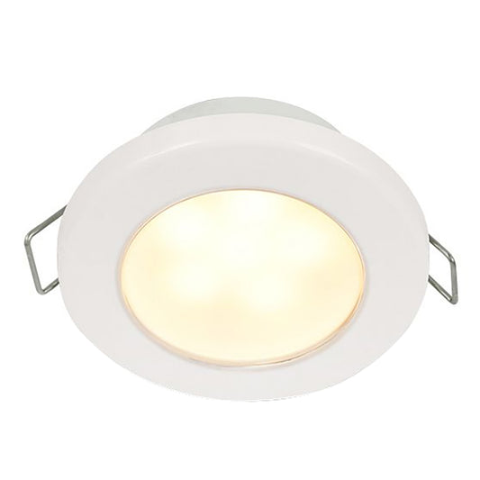 Hella Marine EuroLED 75 3" Round Spring Mount Down Light - Warm White LED - White Plastic Rim - 12V [958109511] - First Stop Marine