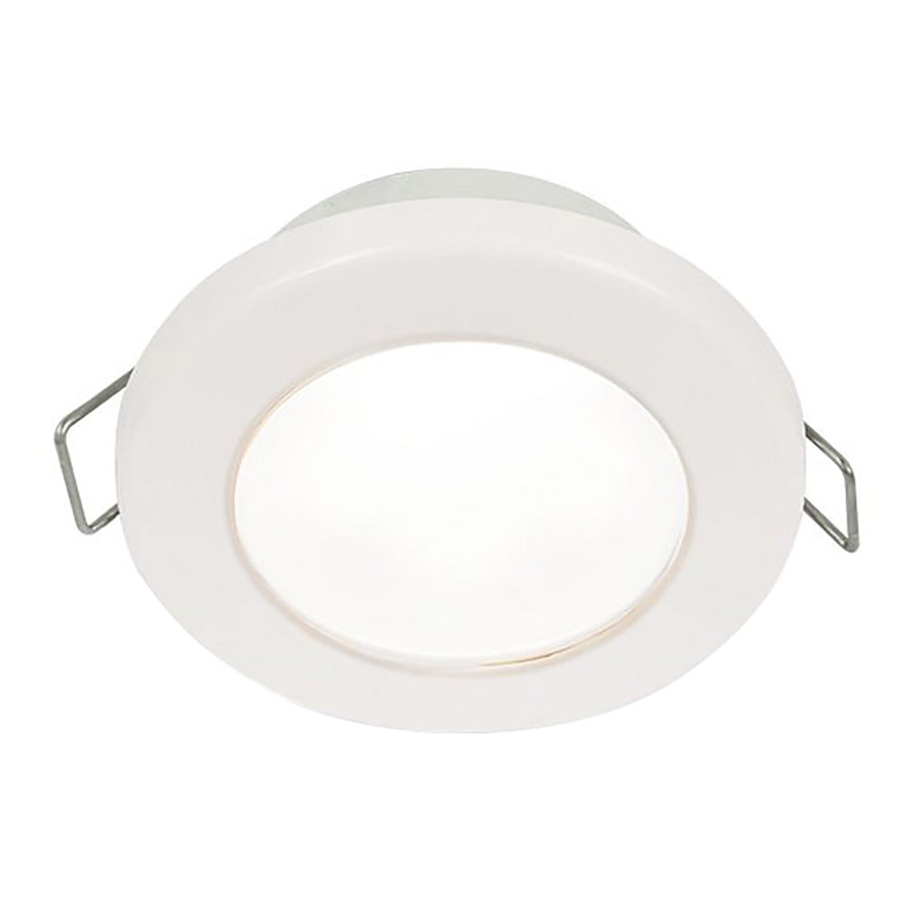 Hella Marine EuroLED 75 3" Round Spring Mount Down Light - White LED - White Plastic Rim - 12V [958110511] - First Stop Marine