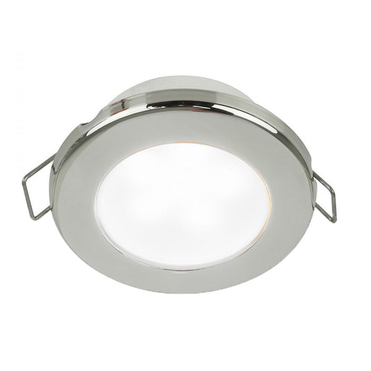 Hella Marine EuroLED 75 3" Round Spring Mount Down Light - White LED - Stainless Steel Rim - 12V [958110521] - First Stop Marine