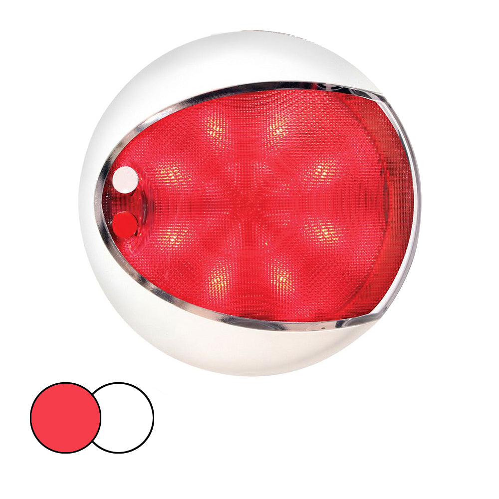 Hella Marine EuroLED 130 Surface Mount Touch Lamp - Red/White LED - White Housing [959950121] - First Stop Marine