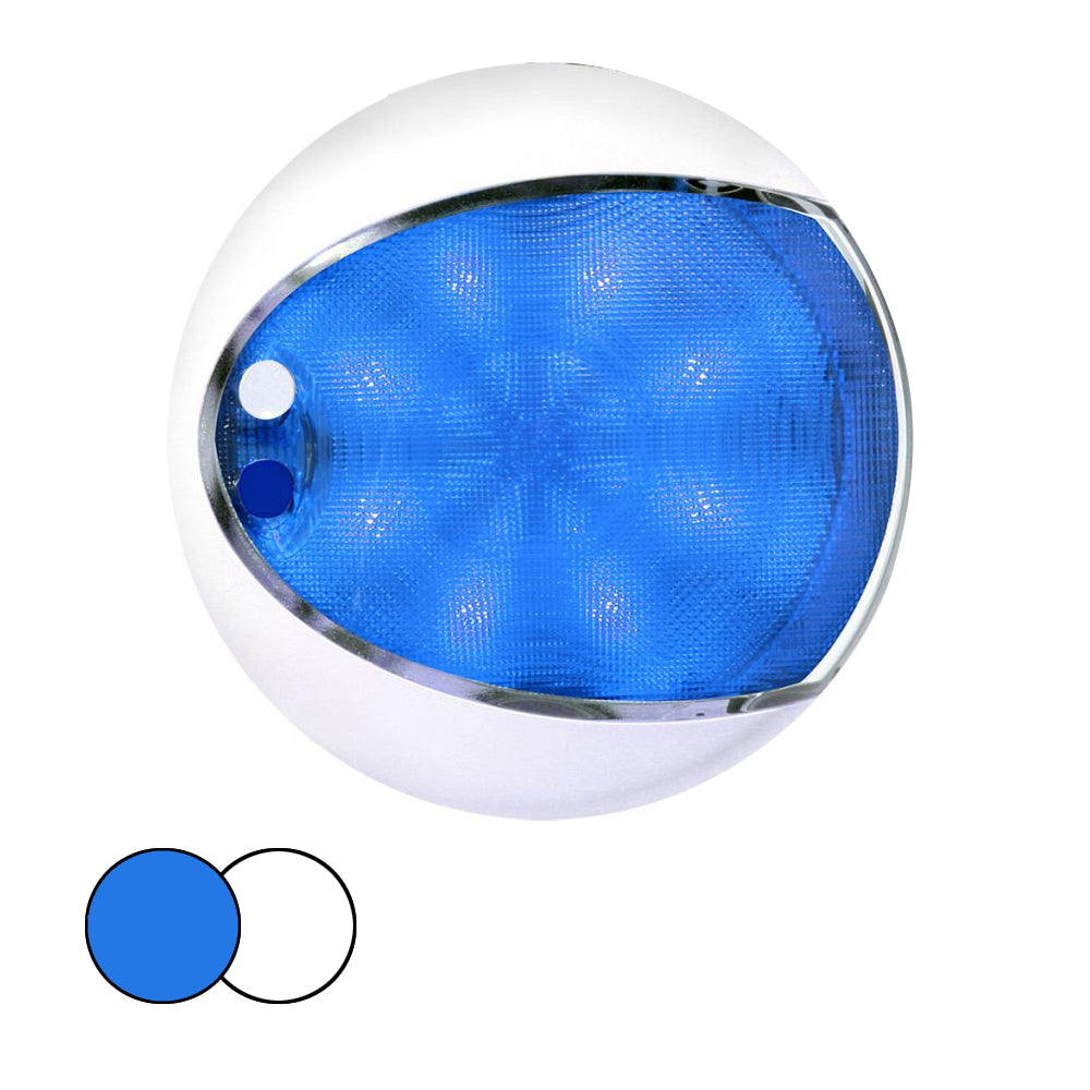 Hella Marine EuroLED 175 Surface Mount Touch Lamp - Blue/White LED - White Housing [959951121] - First Stop Marine