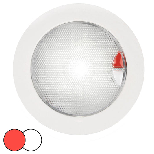 Hella Marine EuroLED 150 Recessed Surface Mount Touch Lamp - Red/White LED - White Plastic Rim [980630002] - First Stop Marine