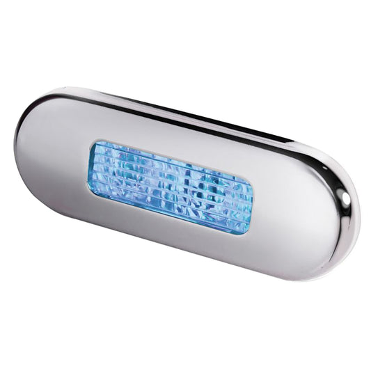 Hella Marine Surface Mount Oblong LED Courtesy Lamp - Blue LED - Stainless Steel Bezel [980869601] - First Stop Marine