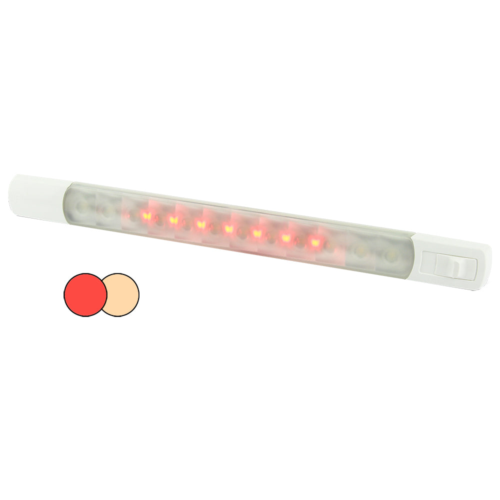 Hella Marine Surface Strip Light w/Switch - Warm White/Red LEDs - 12V [958121101] - First Stop Marine