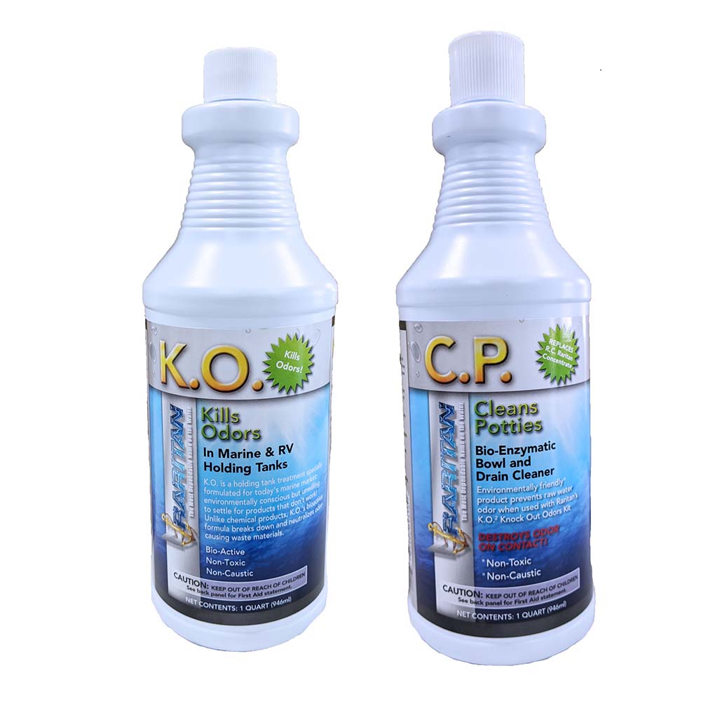 Raritan Potty Pack w/K.O. Kills Odors  C.P. Cleans Potties - 1 of Each - 32oz Bottles [1PPOT] - First Stop Marine