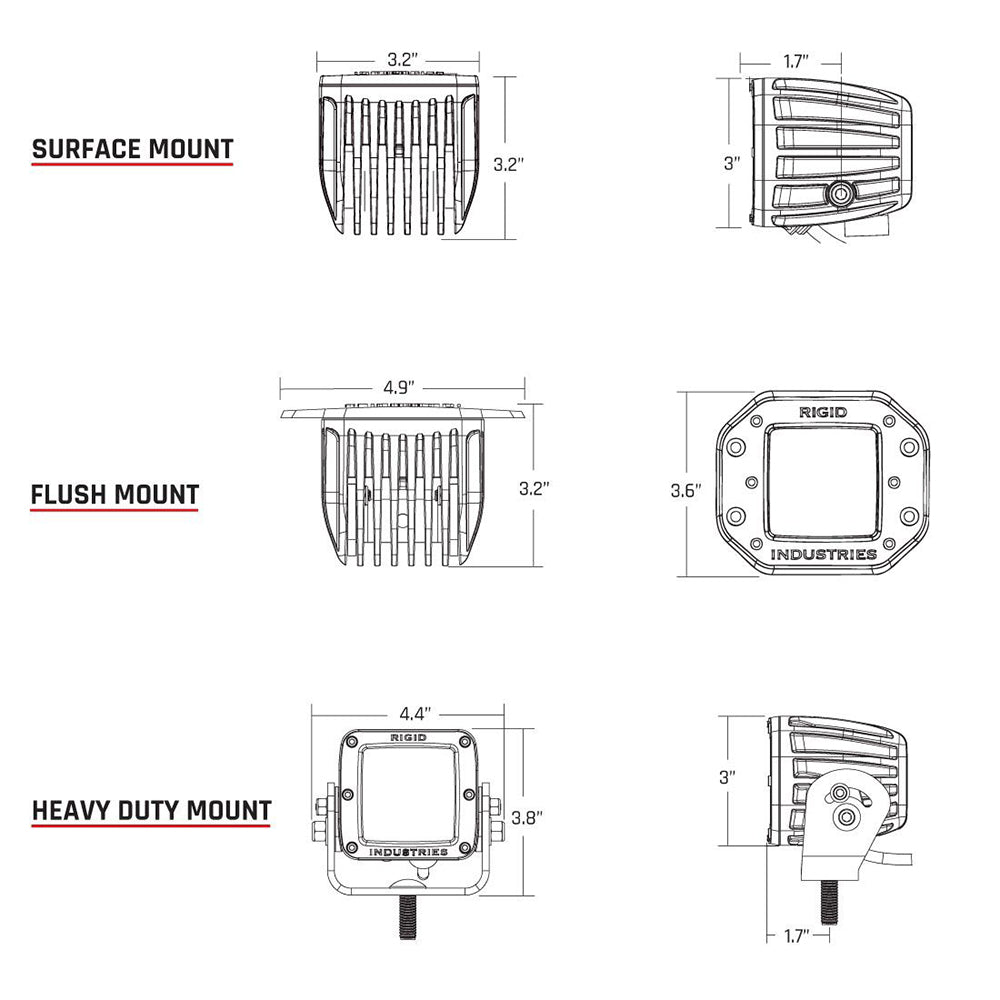 RIGID Industries D-Series PRO - Flush Mount - Diffused - Pair - Black [212513] - First Stop Marine