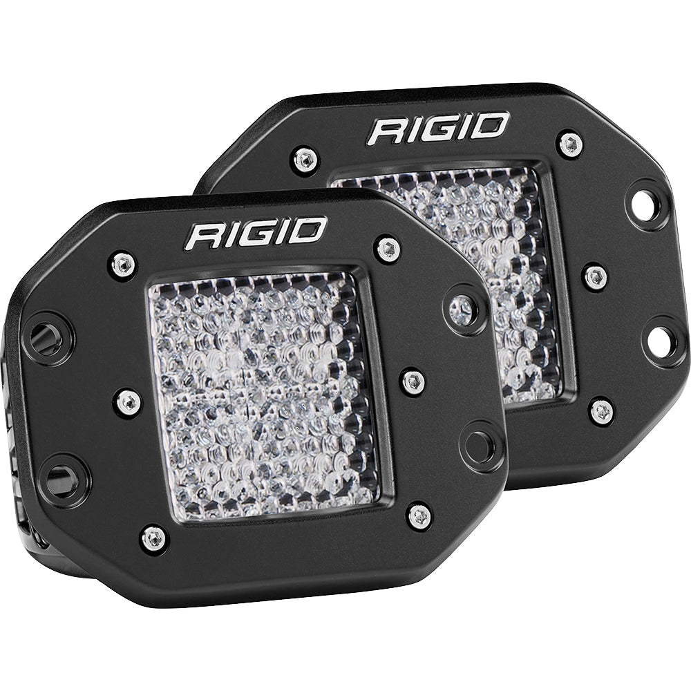 RIGID Industries D-Series PRO - Flush Mount - Diffused - Pair - Black [212513] - First Stop Marine