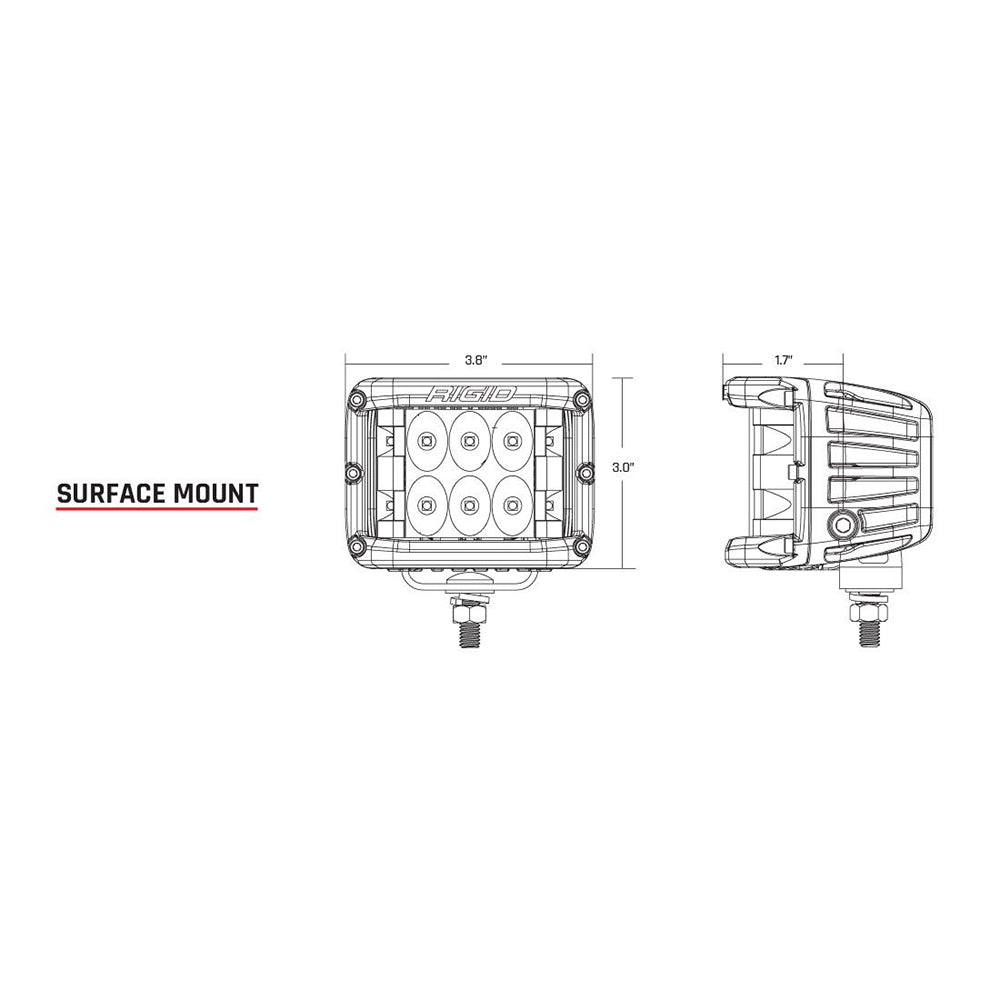 RIGID Industries D-SS Series PRO Flood LED Surface Mount - Pair - Black [262113] - First Stop Marine