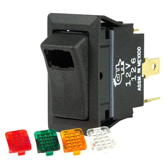 BEP SPST Rocker Switch - 1-LED w/4-Colored Covers - 12V/24V - ON/OFF [1001716] - First Stop Marine