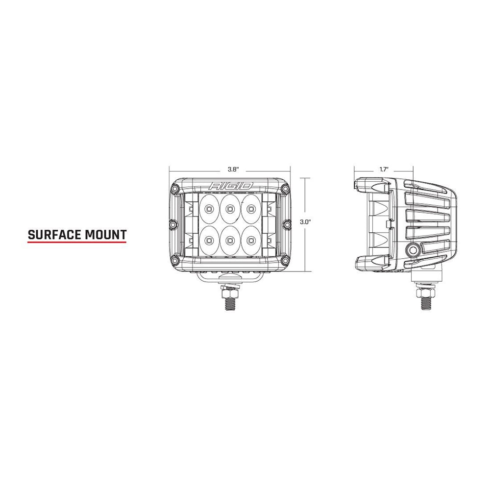 RIGID Industries D-SS PRO Flood LED Surface Mount - Pair - White [862113] - First Stop Marine