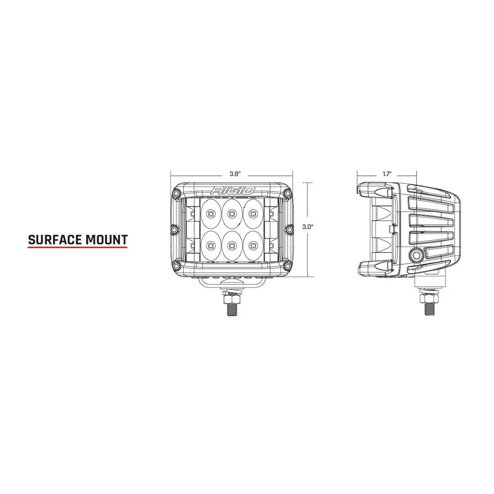 RIGID Industries D-SS Series PRO Spot LED Surface Mount - Pair - White [862213] - First Stop Marine