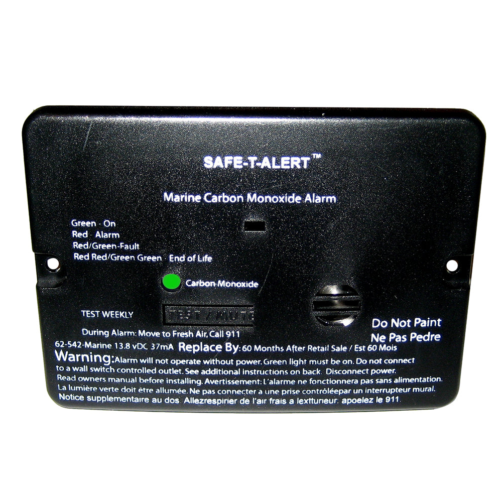 Safe-T-Alert 62 Series Carbon Monoxide Alarm - 12V - 62-542-Marine - Flush Mount - Black [62-542-MARINE-BLK] - First Stop Marine