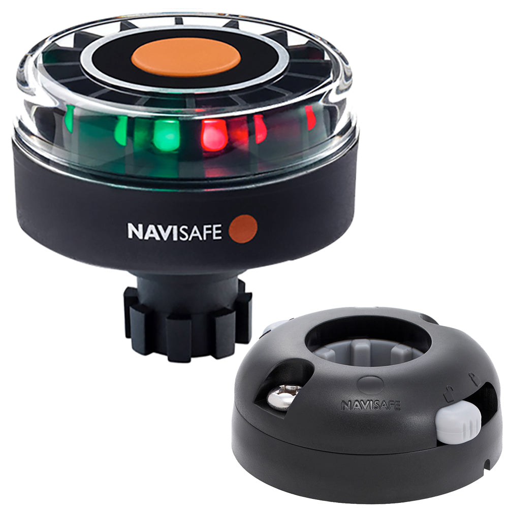 Navisafe Navilight Tricolor 2NM w/Navibolt Base  Horizontal Mount - Black [342KIT7] - First Stop Marine