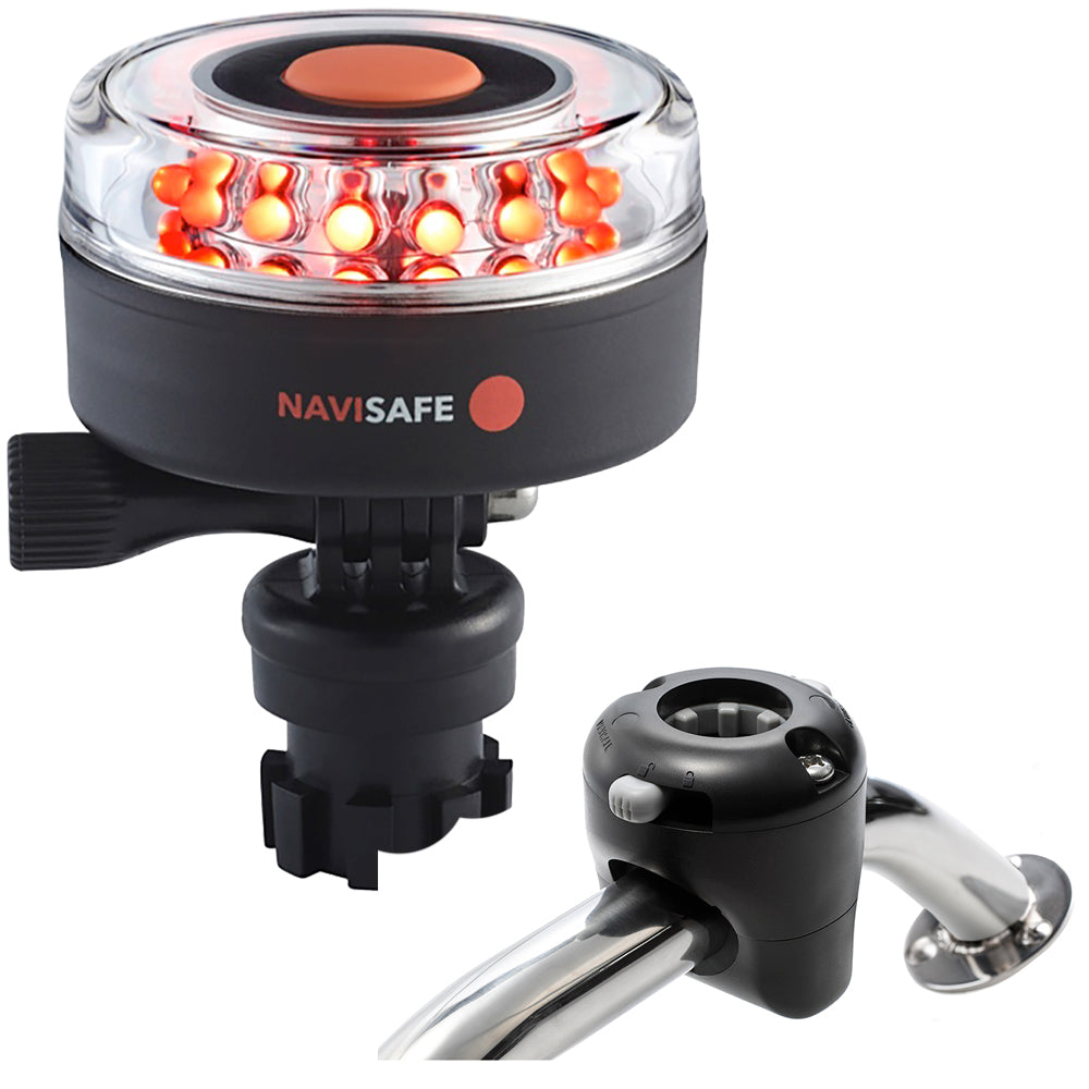 Navisafe Navilight All RED 360 2NM w/Navimount Base  Rail Mount - Black [045KIT] - First Stop Marine