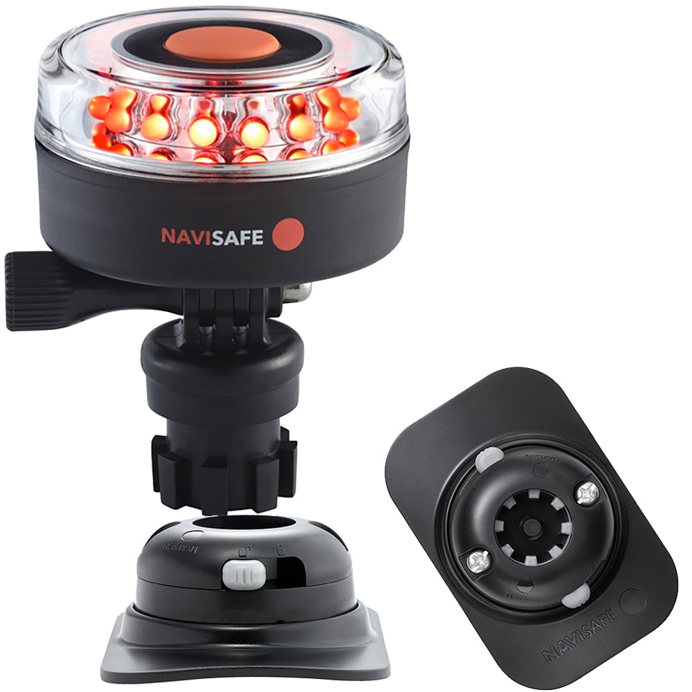 Navisafe Navilight All RED 360 2NM w/Navimount Base  RIB Mount - Black [045KIT2] - First Stop Marine