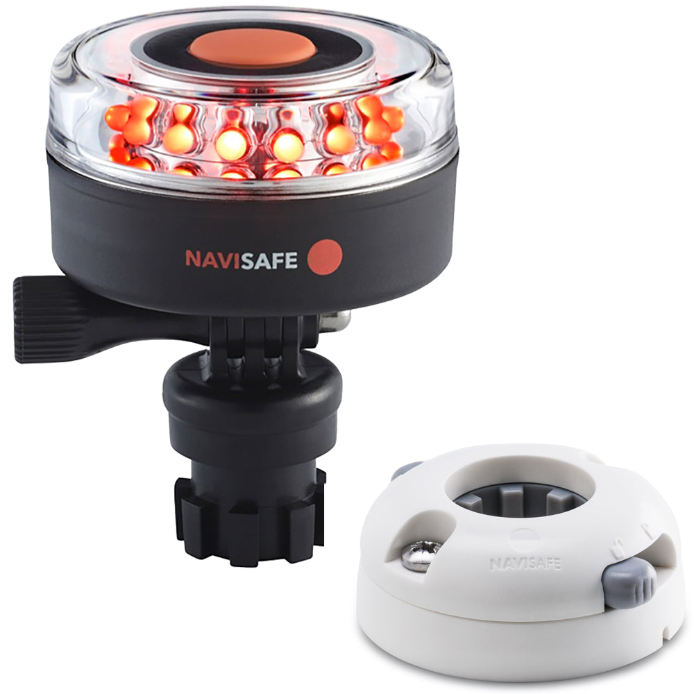 Navisafe Navilight All RED 360 2NM w/Navimount Base  Horizontal Mount - White [045KIT5] - First Stop Marine