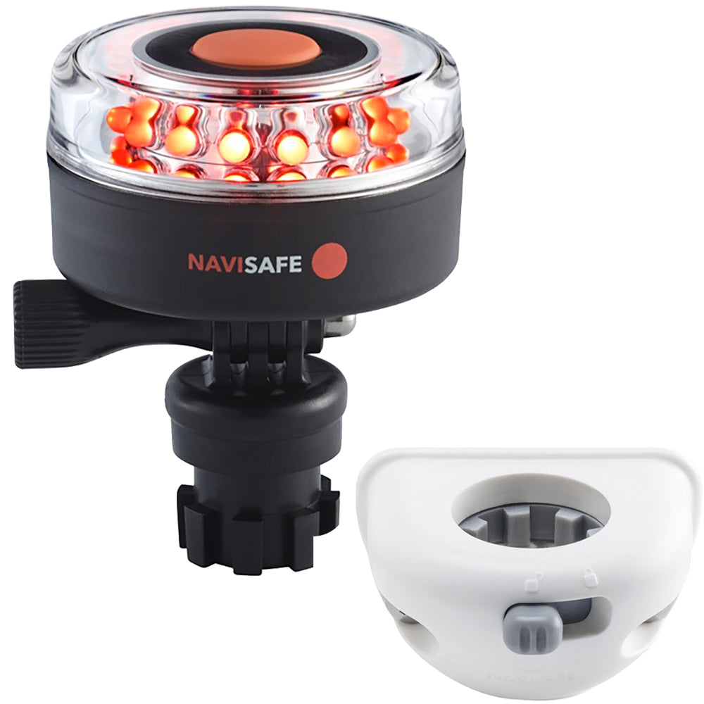 Navisafe Navilight All RED 360 2NM w/Navimount Base  Vertical Mount - White [045KIT6] - First Stop Marine