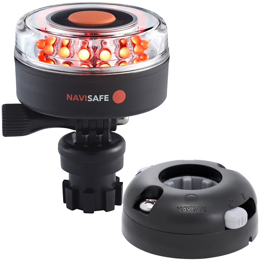 Navisafe Navilight All RED 360 2NM w/Navimount Base  Horizontal Mount - Black [045KIT7] - First Stop Marine