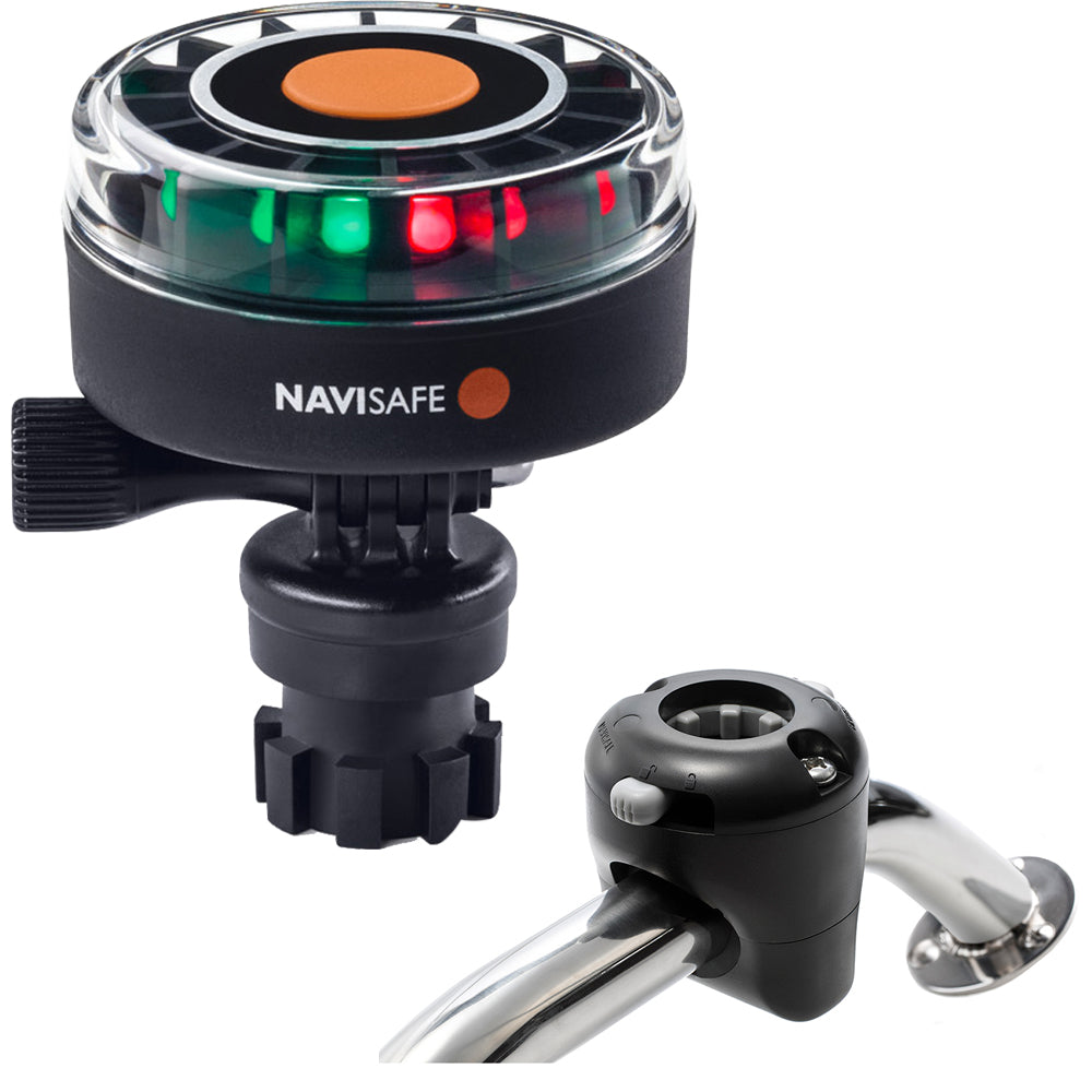 Navisafe Navilight 2NM Tricolor w/Navimount Base  Rail Mount - Black [340KIT] - First Stop Marine