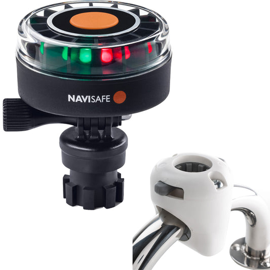 Navisafe Navilight 2NM Tricolor w/Navimount Base  Rail Mount - White [340KIT3] - First Stop Marine