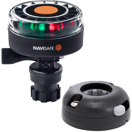 Navisafe Navilight 2NM Tricolor w/Navimount Base  Horizontal Mount - Black [340KIT7] - First Stop Marine