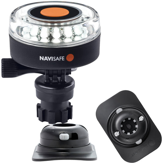 Navisafe Navilight 360 2NM White w/Navimount Base  RIB Mount - Black [040KIT2] - First Stop Marine