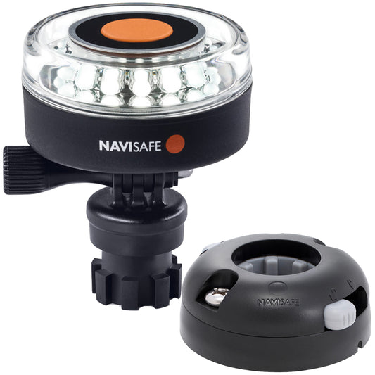 Navisafe Navilight 360 2NM White w/Navimount Base  Horizontal Mount - Black [040KIT7] - First Stop Marine