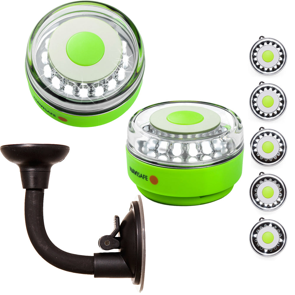 Navisafe Portable Navilight 360 2NM Rescue - Glow In The Dark - Green w/Bendable Suction Cup Mount [010KIT2] - First Stop Marine