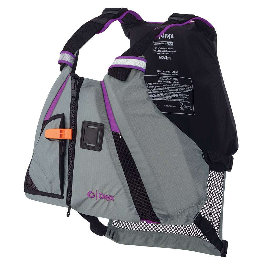 Onyx MoveVent Dynamic Paddle Sports Vest - Purple/Grey - M/L [122200-600-040-18] - First Stop Marine