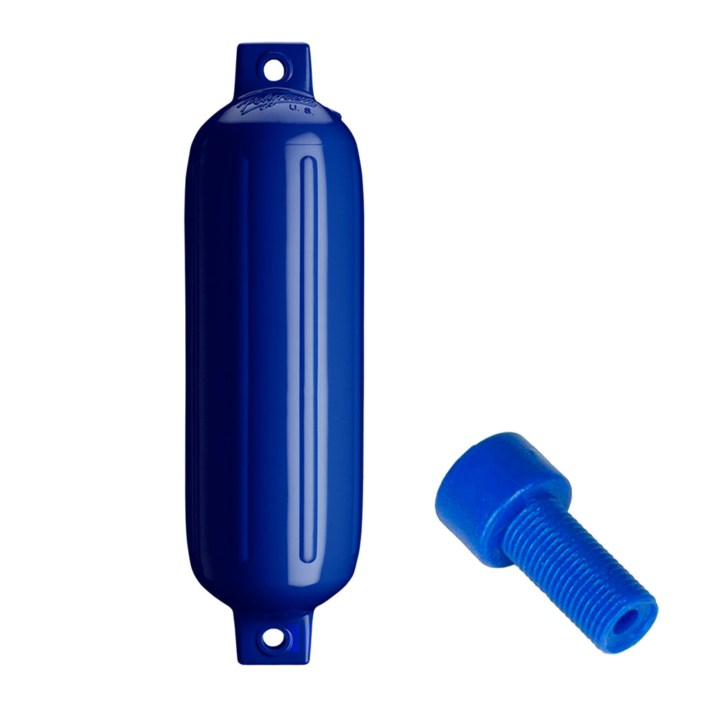 Polyform G-4 Twin Eye Fender 6.5" x 22" - Cobalt Blue w/Adapter [G-4-COBALT BLUE] - First Stop Marine