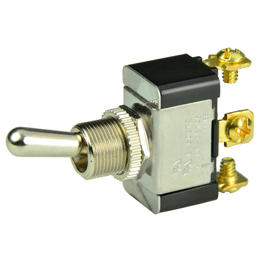 BEP SPDT Chrome Plated Toggle Switch - ON/OFF/(ON) [1002015] - First Stop Marine