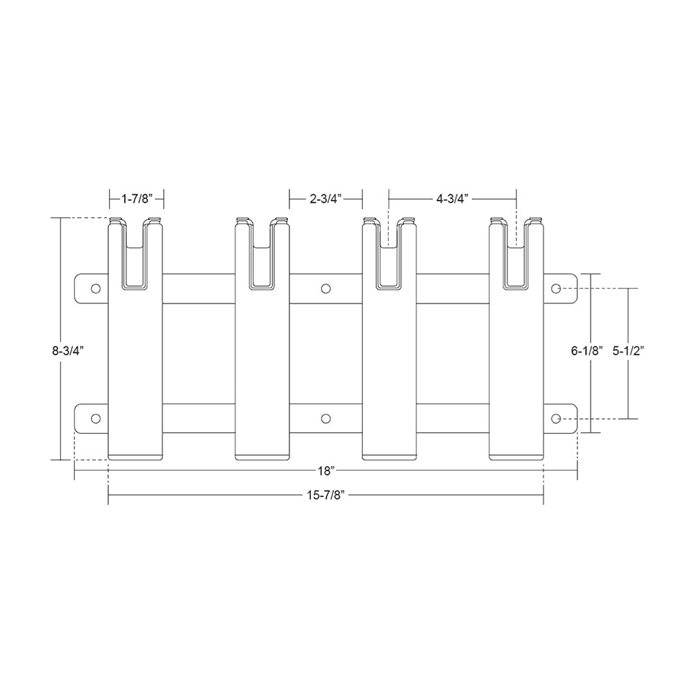 TACO Aluminum/Poly 4-Rod Rack Holder [F31-3104BXZ-1] - First Stop Marine