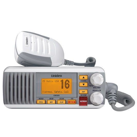 Uniden UM385 Fixed Mount VHF Radio - White [UM385] - First Stop Marine