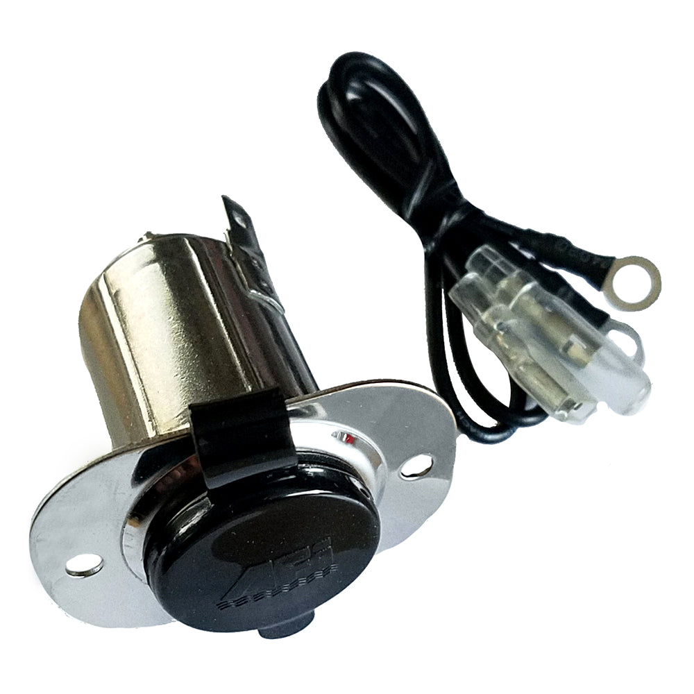 Marinco Stainless Steel 12V Receptacle w/Cap [20036] - First Stop Marine