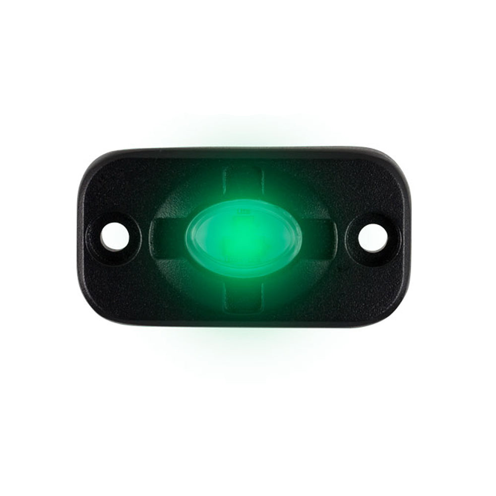 HEISE Auxiliary Accent Lighting Pod - 1.5" x 3" - Black/Green [HE-TL1G] - First Stop Marine