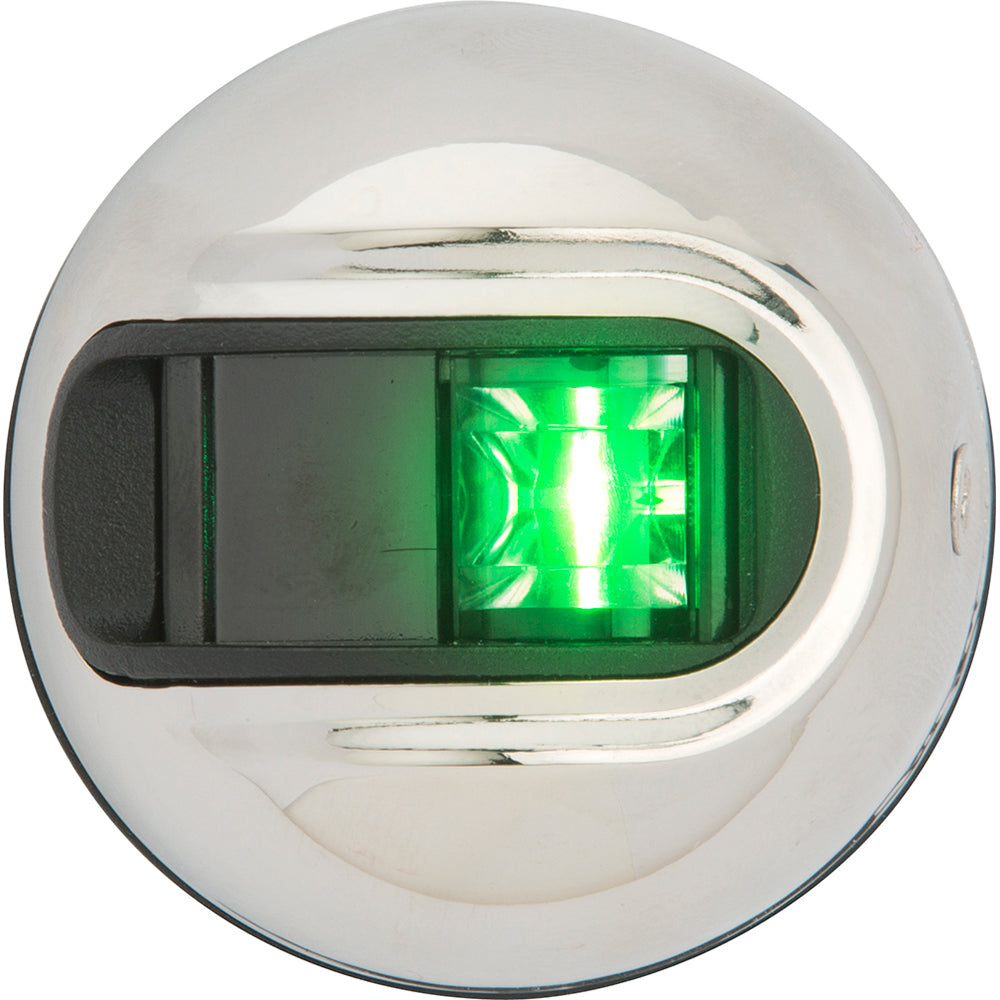 Attwood LightArmor Vertical Surface Mount Navigation Light - Starboard (Green) - Stainless Steel - 2NM [NV3012SSG-7] - First Stop Marine