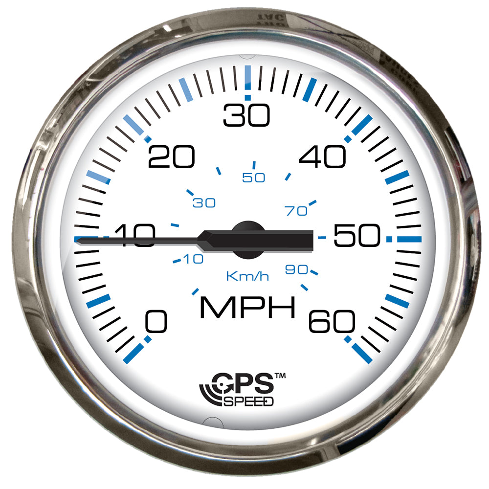 Faria Chesapeake White SS 4" Studded Speedometer - 60MPH (GPS) [33839] - First Stop Marine