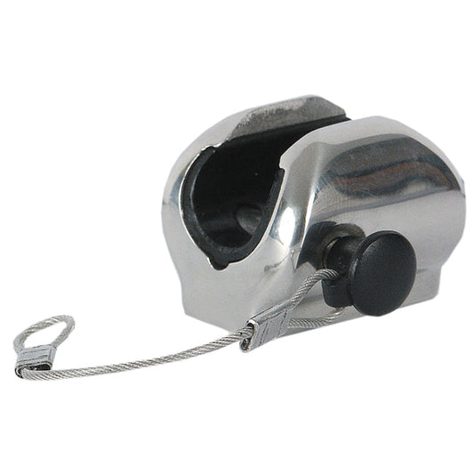 TACO Flat Deck Hinge w/Pin  Lanyard - Fits 7/8" Tube [F13-0241/244BN-1] - First Stop Marine