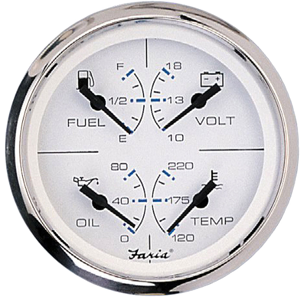 Faria Chesapeake White SS 4" Multifunction Gauge [33851] - First Stop Marine