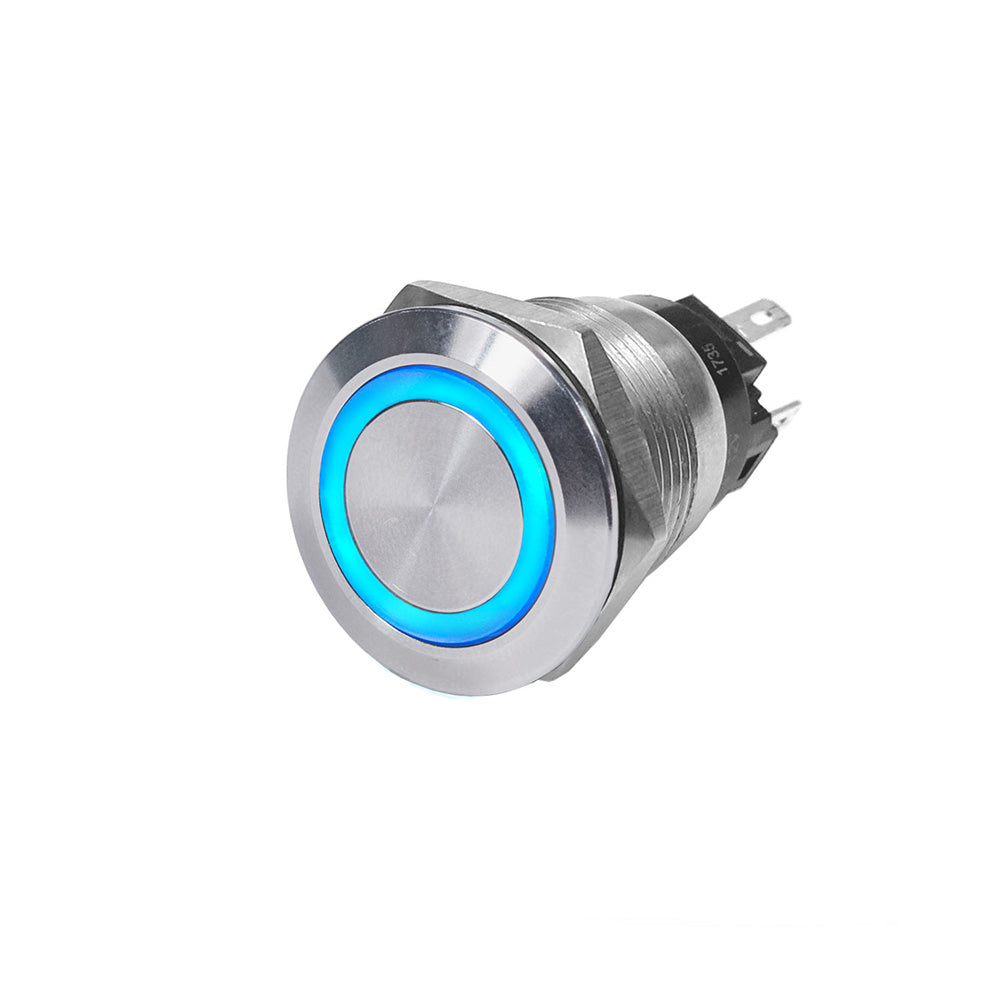 Blue Sea 4160 SS Push Button Switch - Off-On - Blue - 10A [4160] - First Stop Marine