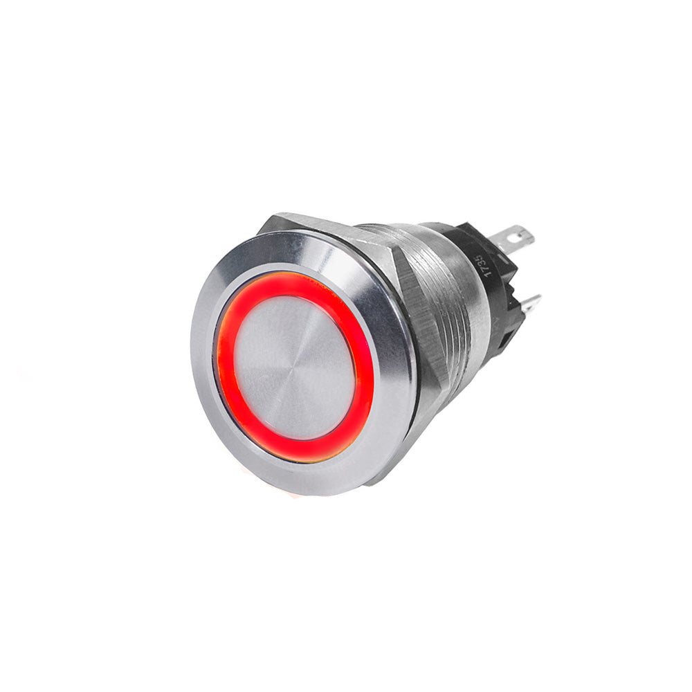 Blue Sea 4162 SS Push Button Switch - Off-On - Red - 10A [4162] - First Stop Marine