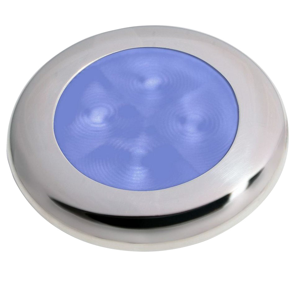 Hella Marine Polished Stainless Steel Rim LED Courtesy Lamp - Blue [980503221] - First Stop Marine