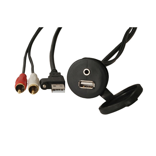 Fusion MS-CBUUSB3.5 Panel Mount USB  3.5mm Headphone Jack [010-12381-00] - First Stop Marine