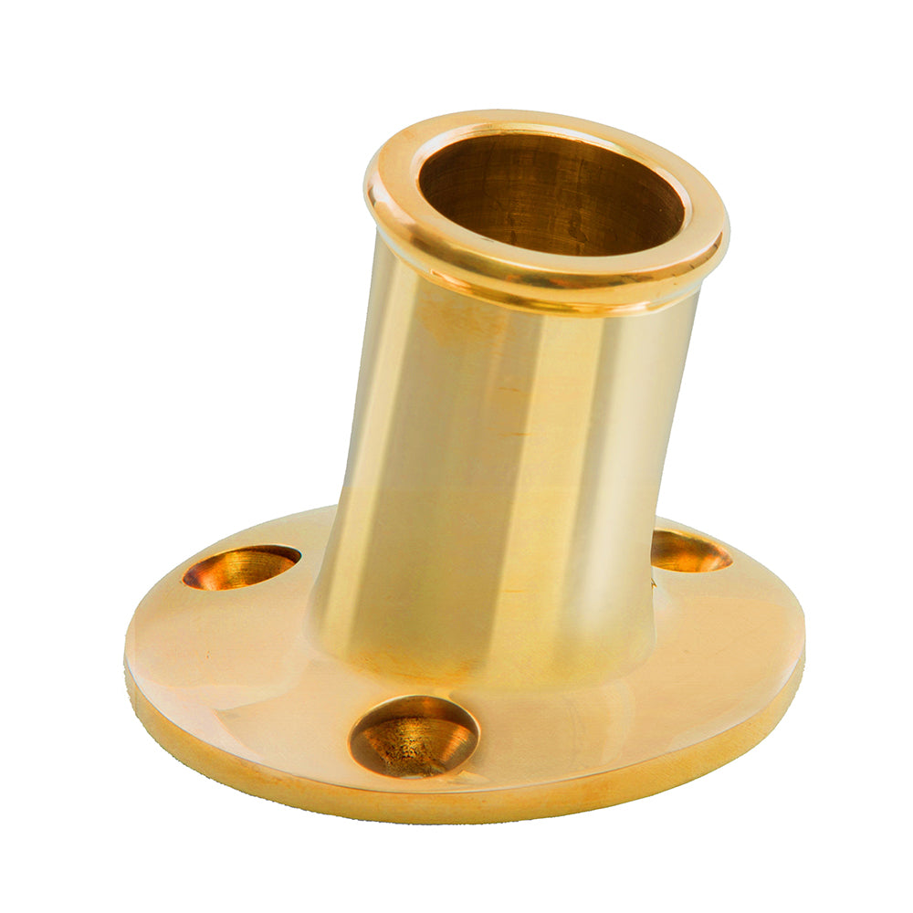 Whitecap Top-Mounted Flag Pole Socket Polished Brass - 3/4" ID [S-5001B] - First Stop Marine
